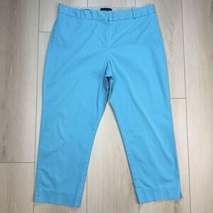 Talbots Women's Curvy Fit Stretch Pants Turquoise Blue Cotton Spandex Sz‎ 16